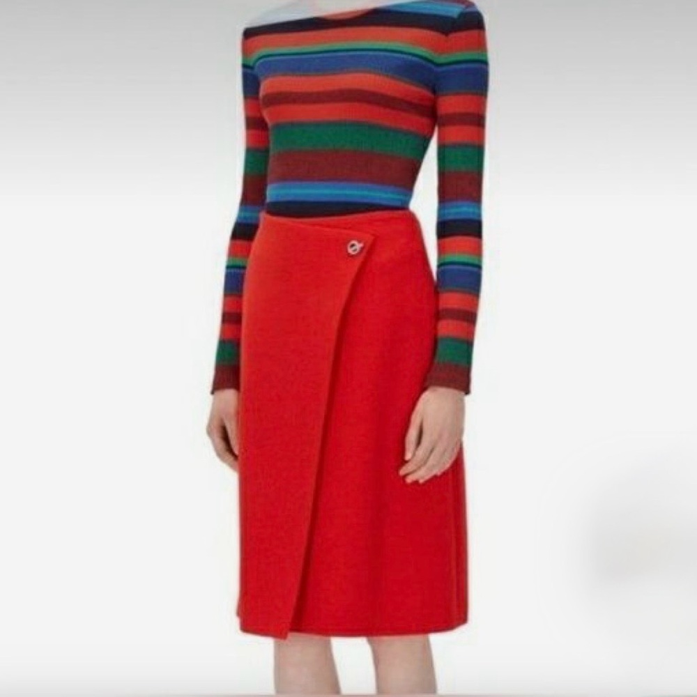 Hugo Boss Striped Knit Sweater XS Red Green Blue Long Sleeve Slim Fit